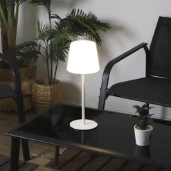 Lampa stołowa USB biała