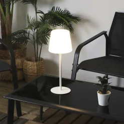 Lampa stołowa USB biała