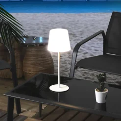 Lampa stołowa USB biała