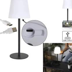 Lampa stołowa USB czarna