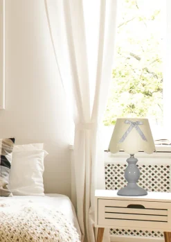 Lampa stołowa Whilma lampka 1x40W E14  szary