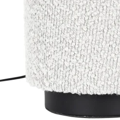 Lampa stołowa z kloszem boucle biała