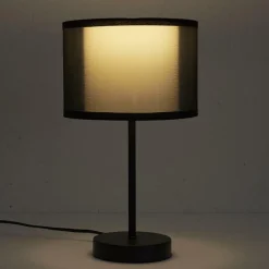 Lampa stołowa z podwójnym kloszem szara