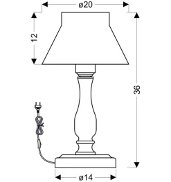 Lampa stołowa Zefir 1x40W E27