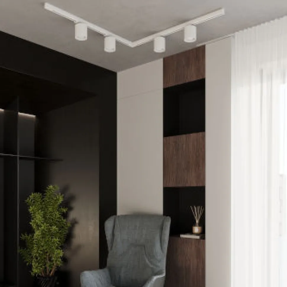 Lampa sufitowa, 4 punktowa, system szynowy 3 fazowy, ORBIS biała