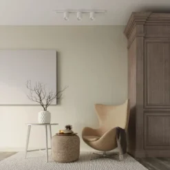 Lampa sufitowa, 3 punktowa, system szynowy 3 fazowy, ORBIS biała