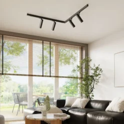 Lampa sufitowa, 4 punktowa, system szynowy 3 fazowy, DIREZIONE czarna