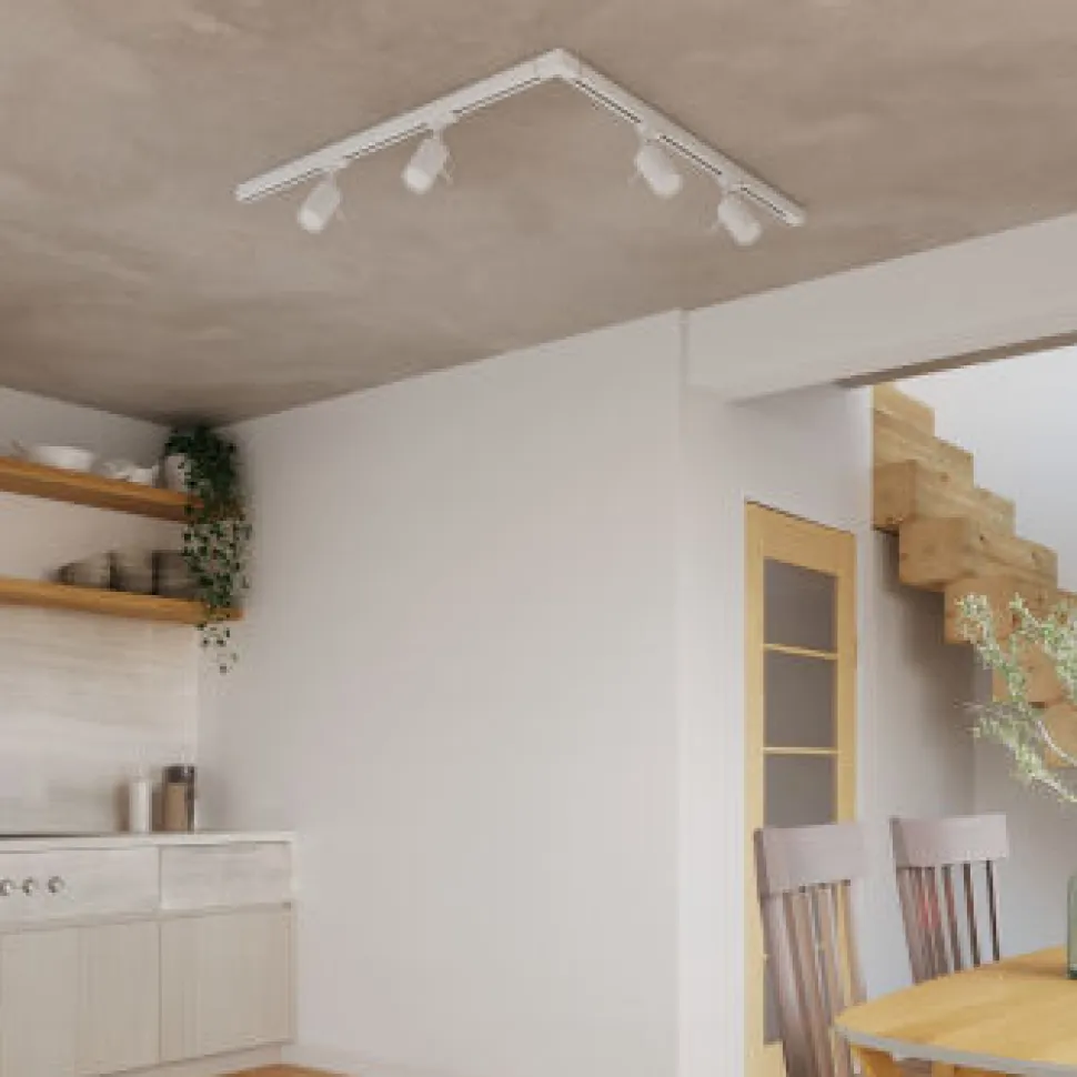 Lampa sufitowa, 4 punktowa, system szynowy 3 fazowy, RING biała