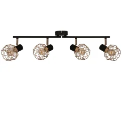 Lampa sufitowa Acrobat listwa 4x40W E14  czarny klosz miedziany