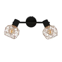 Lampa sufitowa Acrobat listwa 2x40W E14  czarny klosz złoty