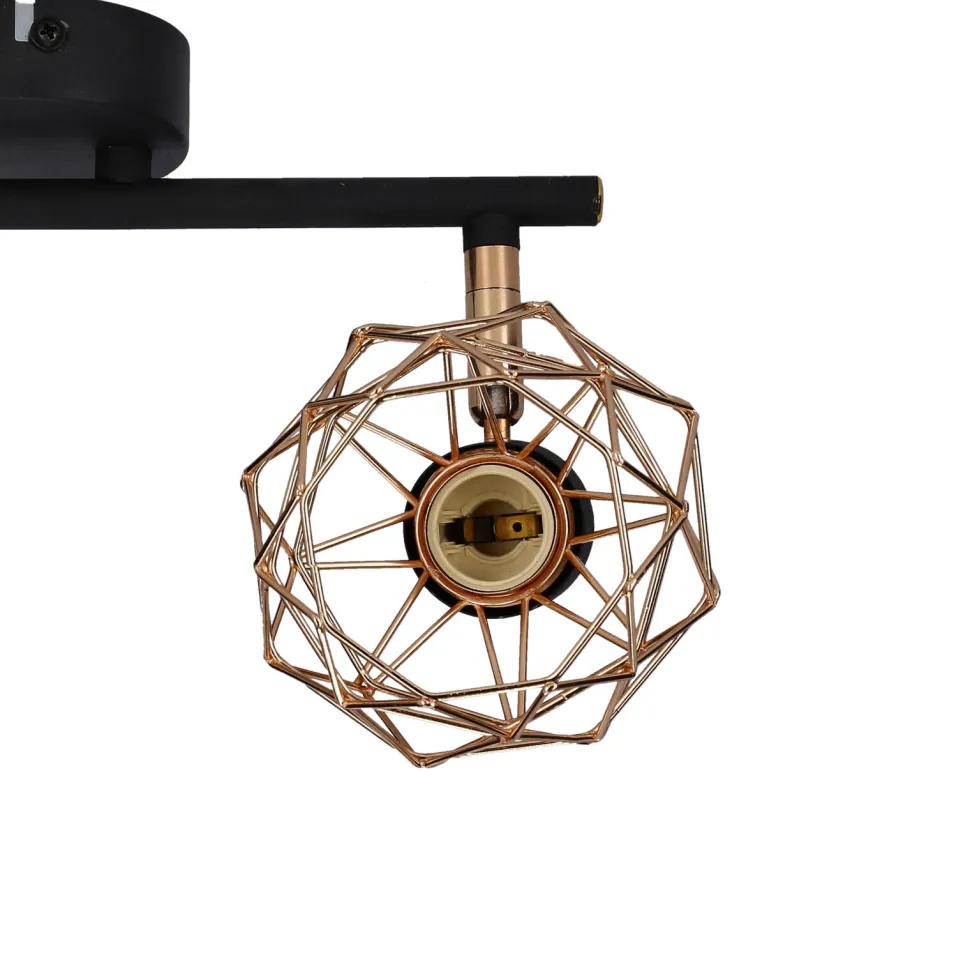 Lampa sufitowa Acrobat listwa 2x40W E14 czarny klosz złoty