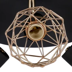 Lampa sufitowa Acrobat plafon 3x40W E14 czarny klosz złoty
