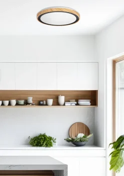 Lampa sufitowa Aflo plafon z efektem drewna+czarny 24W LED 3000/4000/6000K 38cm