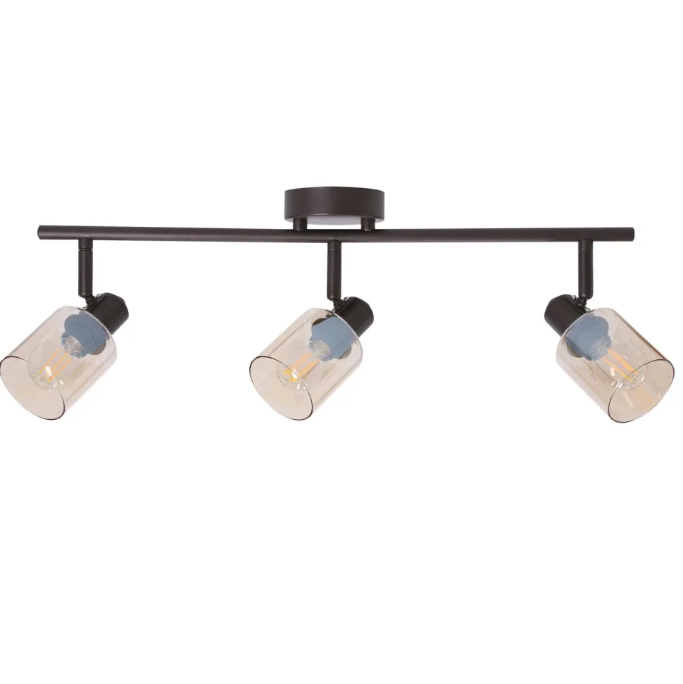 Lampa sufitowa Agra brunatny 3x40W E14 klosz bursztynowy