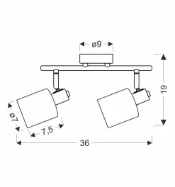 Lampa sufitowa Agra brunatny 2x40W E14  klosz bursztynowy