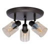 Lampa sufitowa Agra plafon brunatny 3x40W E14 klosz bursztynowy