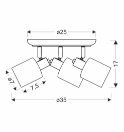 Lampa sufitowa Agra plafon brunatny 3x40W E14 klosz bursztynowy