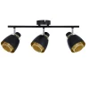 Lampa sufitowa Aleksandria listwa czarny  3x40W E14 klosz czarny+złoty