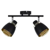 Lampa sufitowa Aleksandria listwa czarny  2x40W E14 klosz czarny+złoty