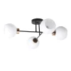 Lampa sufitowa Amanda czarny+złoty 4x40  E27 klosz biały