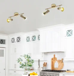 Lampa sufitowa Arena listwa 2*40W r50  E14 złoto patyna