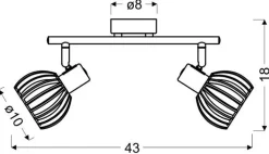 Lampa sufitowa Atarri listwa 2x25W E14 biały+drewno
