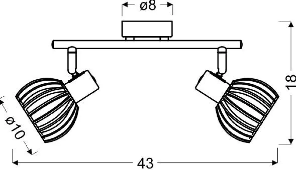 Lampa sufitowa Atarri listwa 2x25W E14 biały+drewno