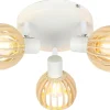 Lampa sufitowa Atarri plafon 3x25W E14 biały+drewno