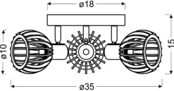 Lampa sufitowa Atarri plafon 3x25W E14 biały+drewno