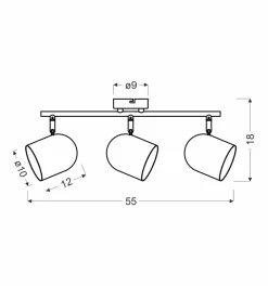 Lampa sufitowa Azuro listwa 3x40W E27  biały