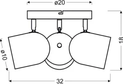 Lampa sufitowa Azuro plafon 3x40W E27  biały
