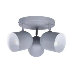 Lampa sufitowa Azuro plafon 3x40W E27  szary mat