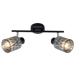 Lampa sufitowa Bill listwa czarny 2x40W  E27 klosz dymiony