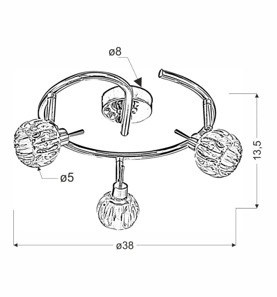 Lampa sufitowa Bombola spirala 3x40W G9 chrom bez żarówek