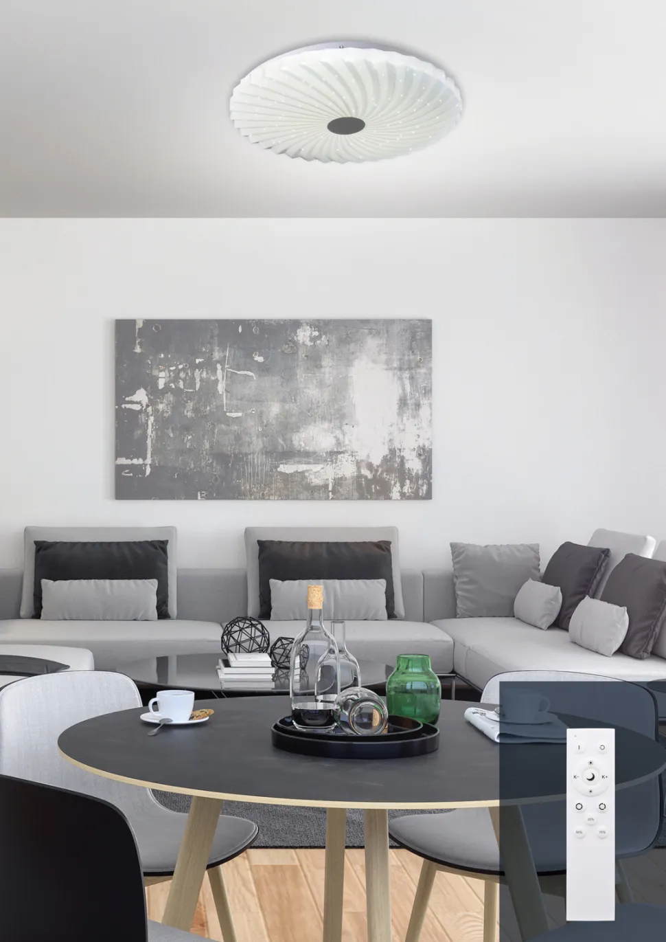 Lampa sufitowa Calipso plafon 60W LED 48,5 cm zmienna barwa i jasność z pilotem