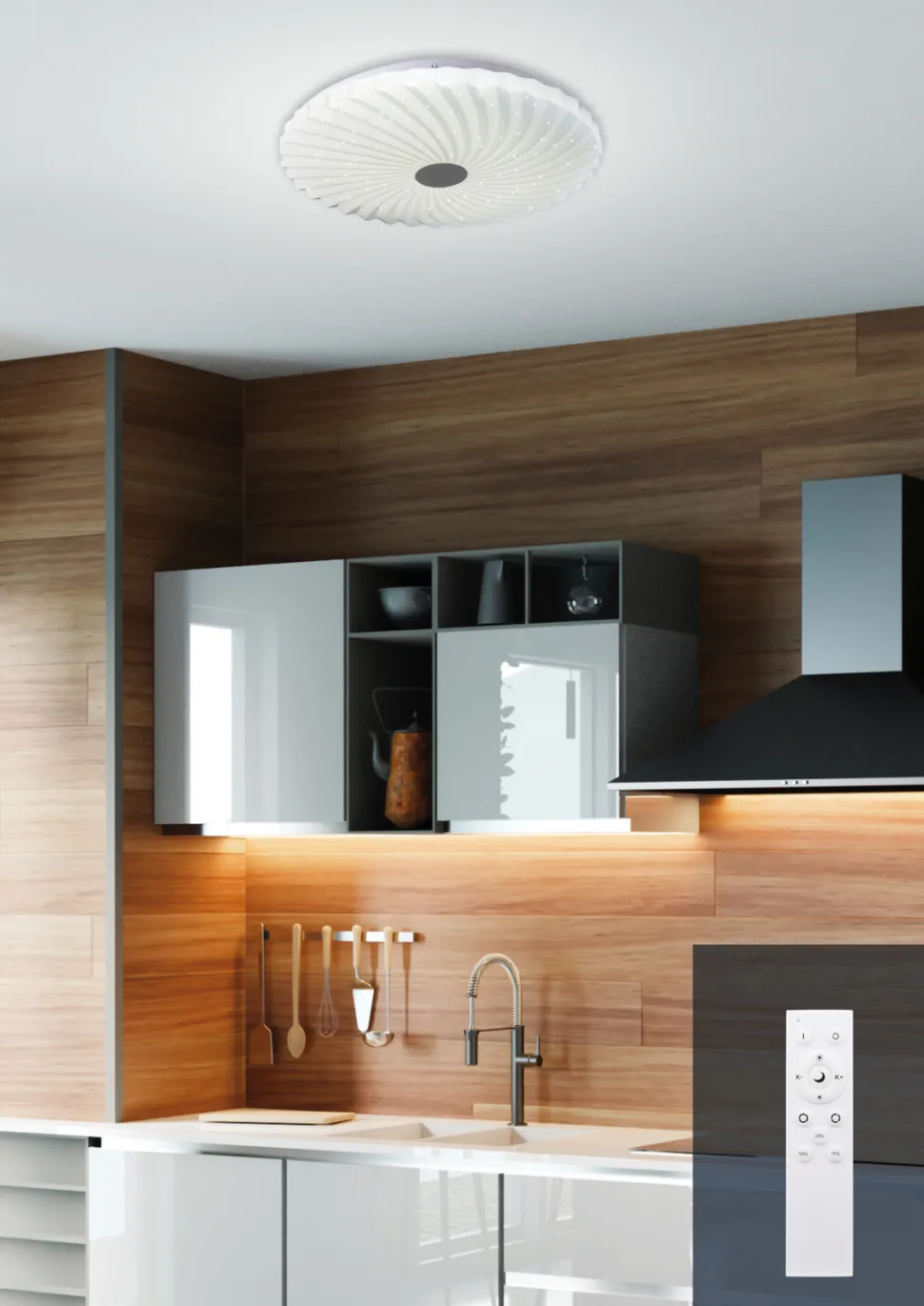 Lampa sufitowa Calipso plafon 60W LED 48,5 cm zmienna barwa i jasność z pilotem