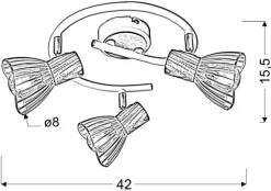 Lampa sufitowa Chile spirala 3xmax25W  E14 biały + drewno