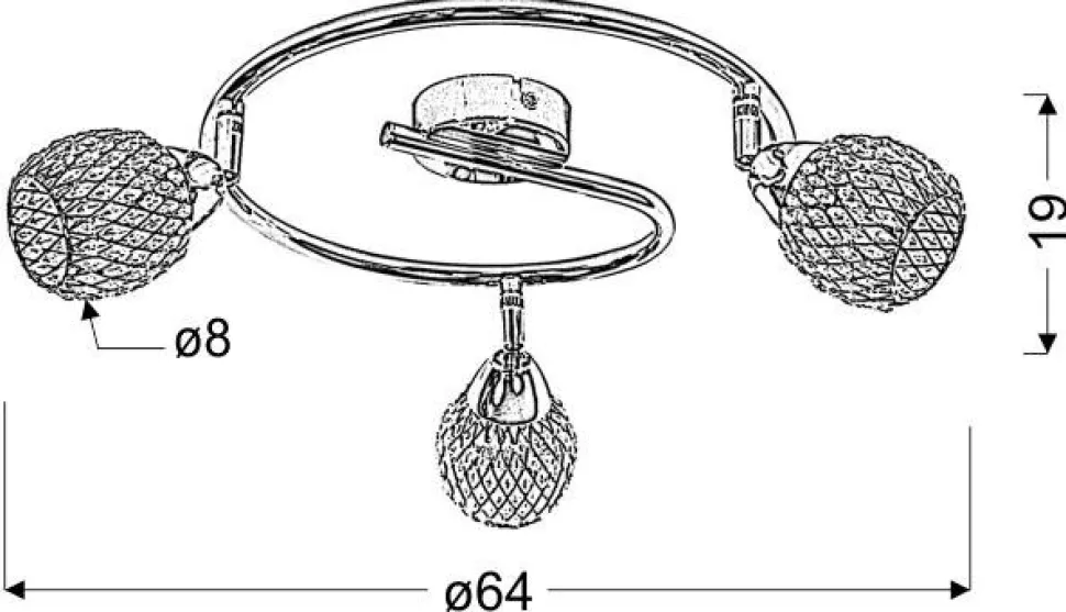 Lampa sufitowa Clear spirala 3x40W G9 transparentny