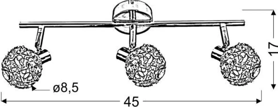 Lampa sufitowa Collar listwa 3x40W G9 chrom