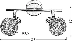 Lampa sufitowa Collar listwa 2x40W G9  chrom