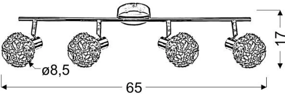 Lampa sufitowa Collar listwa 4x40W G9 chrom