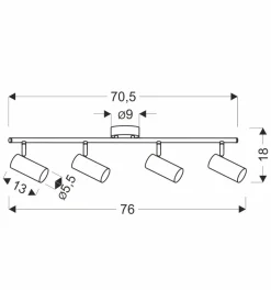 Lampa sufitowa Colly czarny 4x15W GU10  klosz czarny