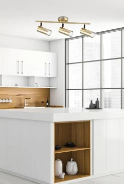 Lampa sufitowa Colly mosiądz 3x15W GU10  klosz mosiądz