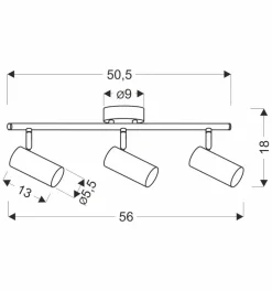 Lampa sufitowa Colly mosiądz 3x15W GU10  klosz mosiądz