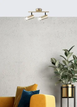 Lampa sufitowa Colly mosiądz 2x15W GU10  klosz mosiądz