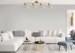 Lampa sufitowa Colly mosiądz 4x15W GU10  klosz mosiądz