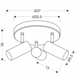 Lampa sufitowa Colly plafon biały 3x15W GU10 klosz biały