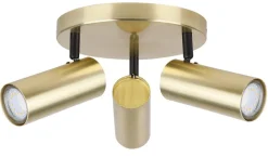 Lampa sufitowa Colly plafon mosiądz 3x15W GU10 klosz mosiądz