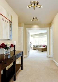 Lampa sufitowa Colly plafon mosiądz 3x15W GU10 klosz mosiądz