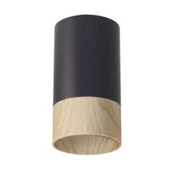 Lampa sufitowa Conti tuba 1x15W GU10  5,5/10 czarny+drewniany